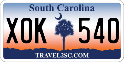 SC license plate XOK540