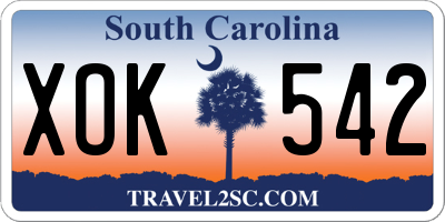 SC license plate XOK542