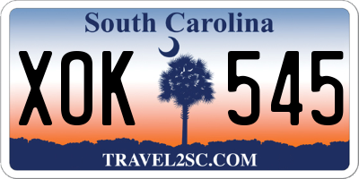 SC license plate XOK545