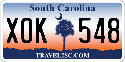 SC license plate XOK548