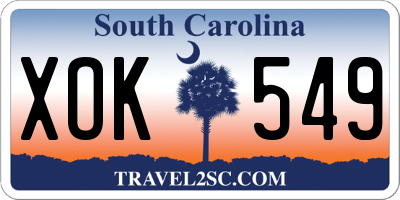 SC license plate XOK549