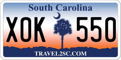 SC license plate XOK550