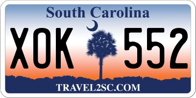 SC license plate XOK552