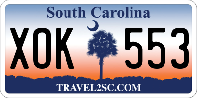 SC license plate XOK553
