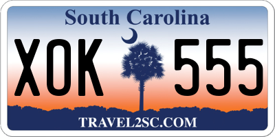 SC license plate XOK555