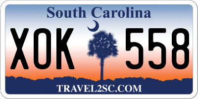 SC license plate XOK558