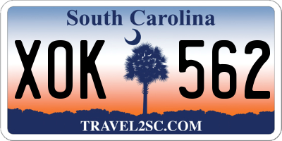 SC license plate XOK562