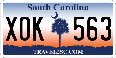 SC license plate XOK563