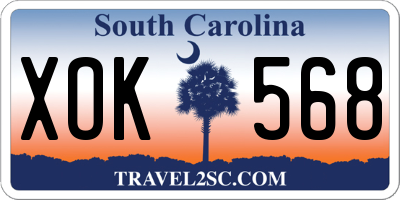 SC license plate XOK568