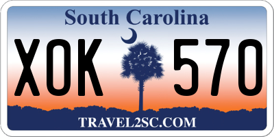 SC license plate XOK570