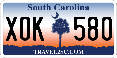 SC license plate XOK580