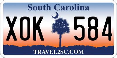 SC license plate XOK584