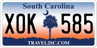 SC license plate XOK585