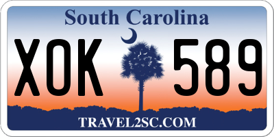 SC license plate XOK589
