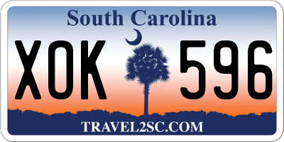 SC license plate XOK596