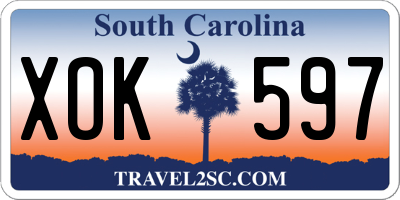 SC license plate XOK597