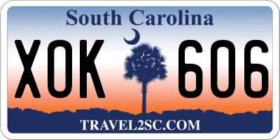 SC license plate XOK606