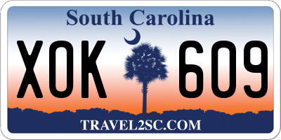 SC license plate XOK609