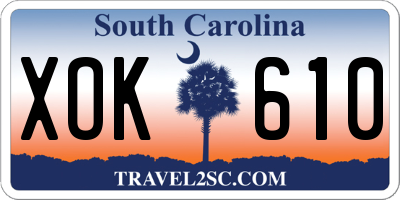 SC license plate XOK610