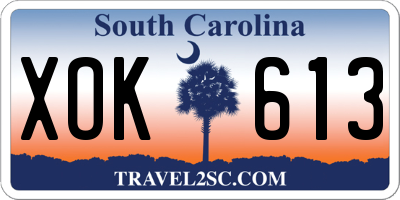 SC license plate XOK613
