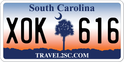 SC license plate XOK616