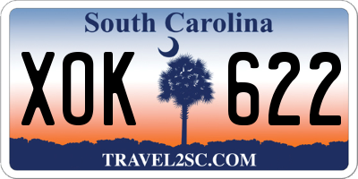 SC license plate XOK622