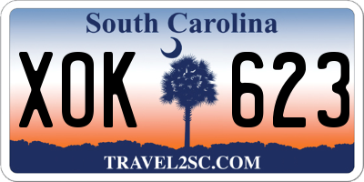 SC license plate XOK623