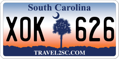 SC license plate XOK626