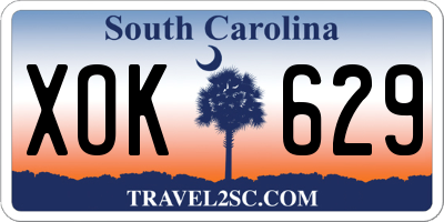 SC license plate XOK629