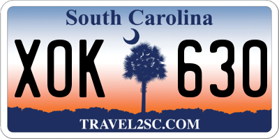 SC license plate XOK630