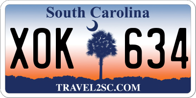 SC license plate XOK634