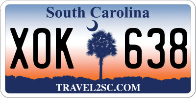 SC license plate XOK638