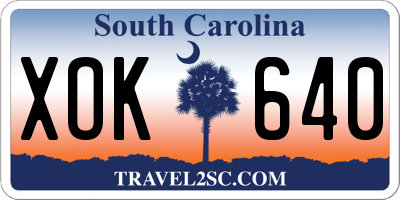 SC license plate XOK640