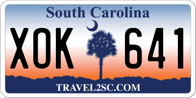 SC license plate XOK641