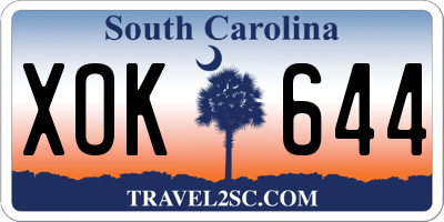 SC license plate XOK644