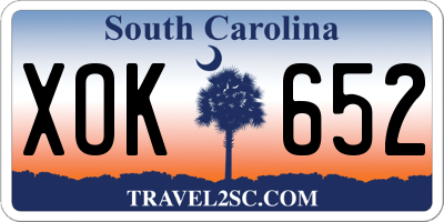 SC license plate XOK652