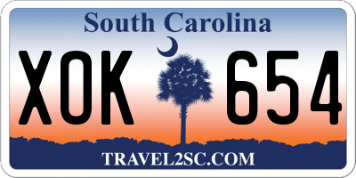 SC license plate XOK654
