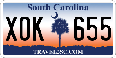 SC license plate XOK655