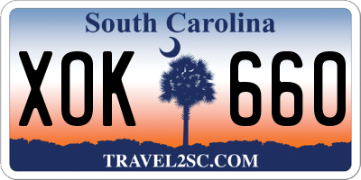SC license plate XOK660