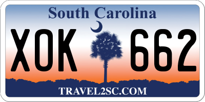 SC license plate XOK662