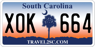 SC license plate XOK664