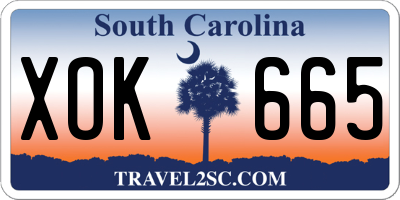 SC license plate XOK665