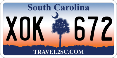 SC license plate XOK672