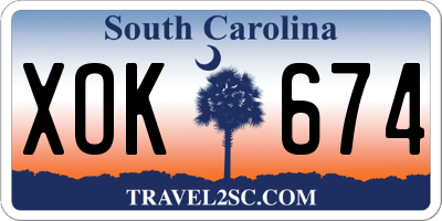 SC license plate XOK674