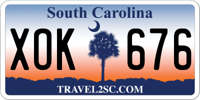 SC license plate XOK676