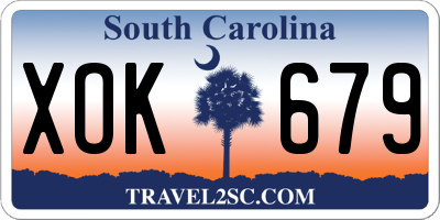 SC license plate XOK679