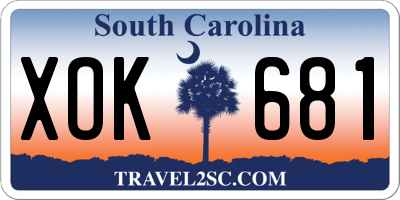 SC license plate XOK681