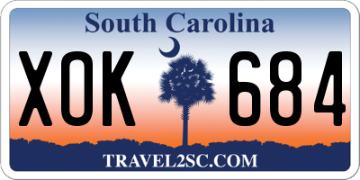 SC license plate XOK684