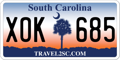 SC license plate XOK685