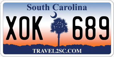 SC license plate XOK689